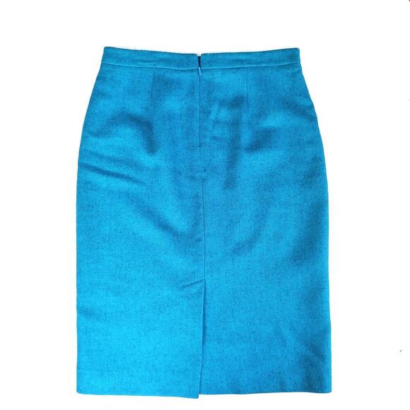 Pure Collection Teal Moon Wool Pencil Skirt | Classic Workwear | UK Tailoring - Picture 3 of 16